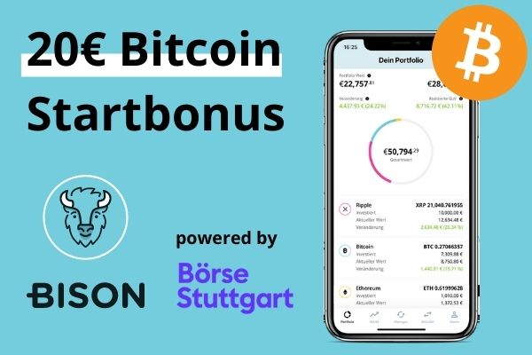 Bison App Sparplan 20 Euro Startbonus
