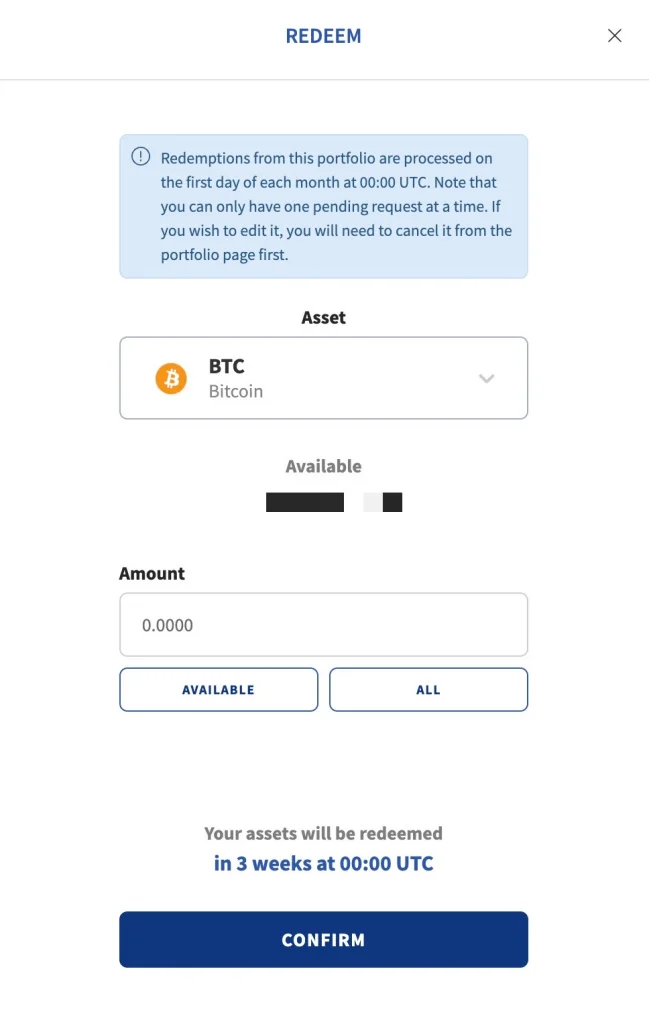 Yield App Bitcoin abziehen