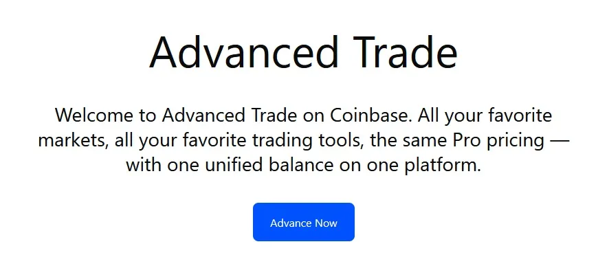 Coinbase Pro wird Advanced Trades