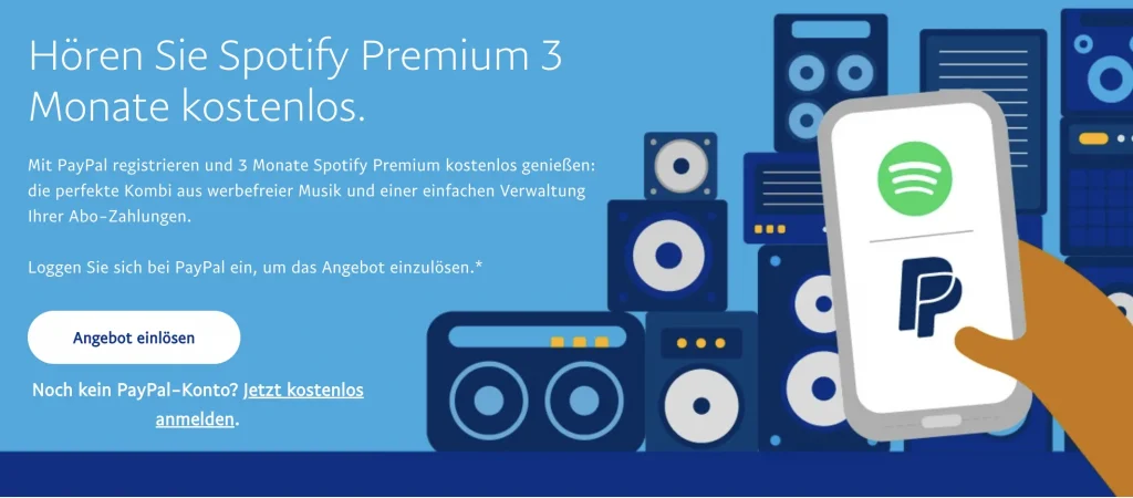 PayPal inklusive Spotify Premium 3 Monate gratis