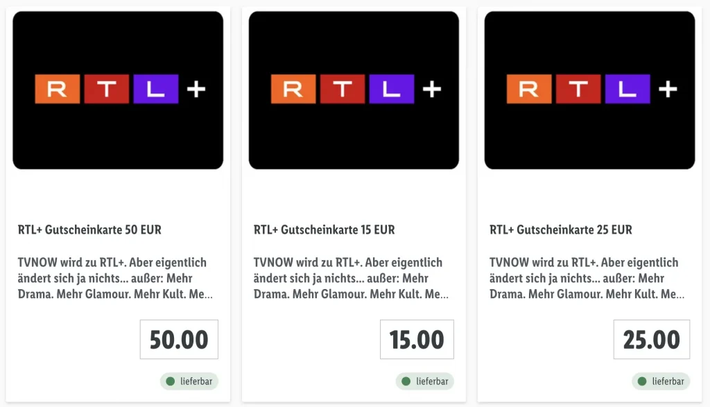RTL+ Lidl Preise